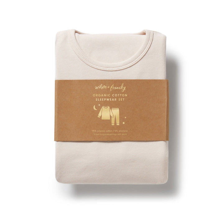 Wilson & Frenchy - Dusty Rose Organic Rib Long Sleeved Pyjamas