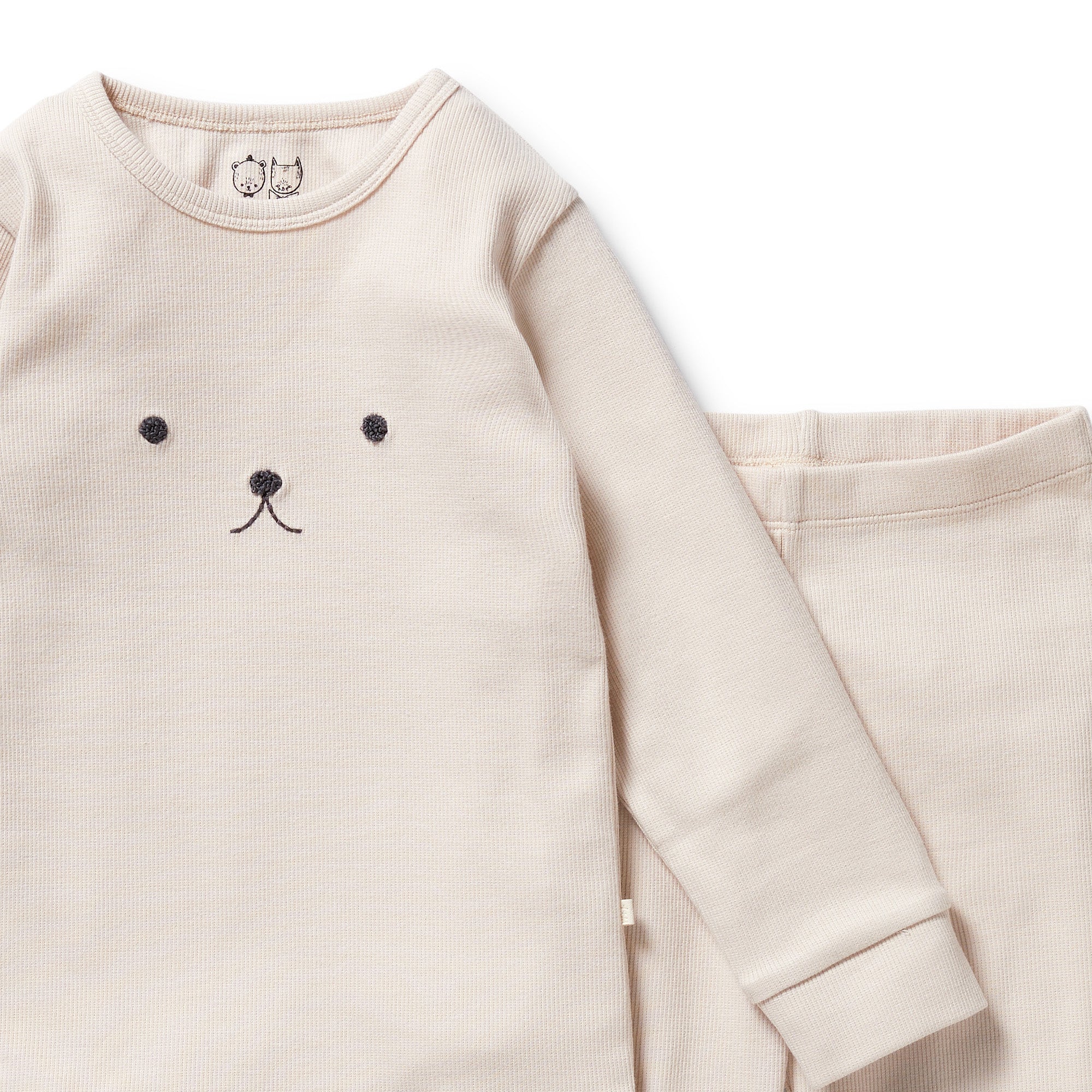 Wilson & Frenchy - Dusty Rose Organic Rib Long Sleeved Pyjamas