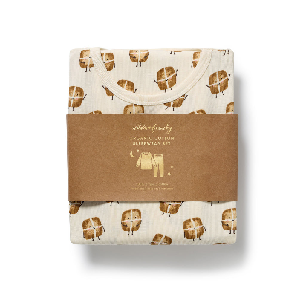 Hot Cross Buns Organic Long Sleeved Pyjamas