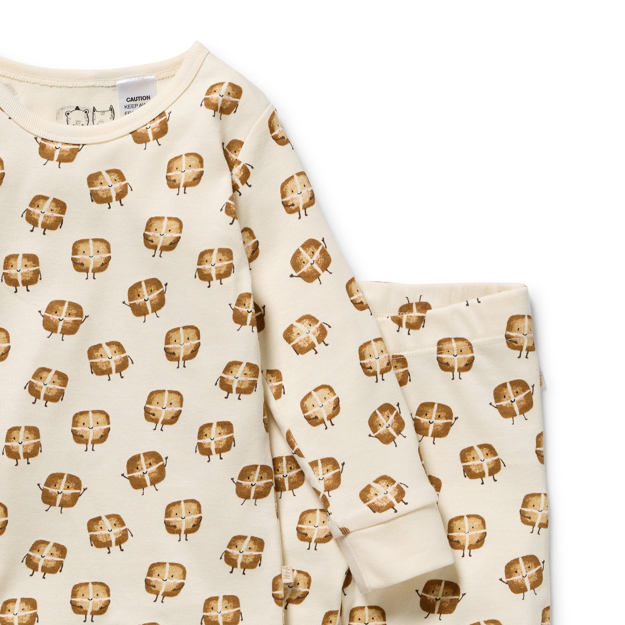 Hot Cross Buns Organic Long Sleeved Pyjamas