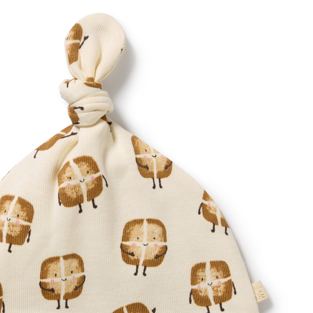 Hot Cross Buns Organic Knot Hat