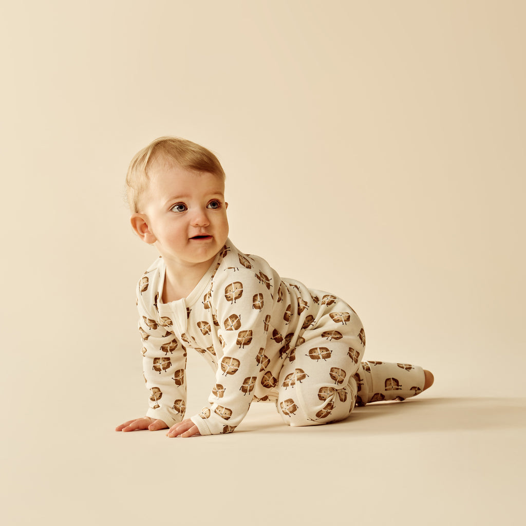 Hot Cross Buns Organic Zipsuit With Feet