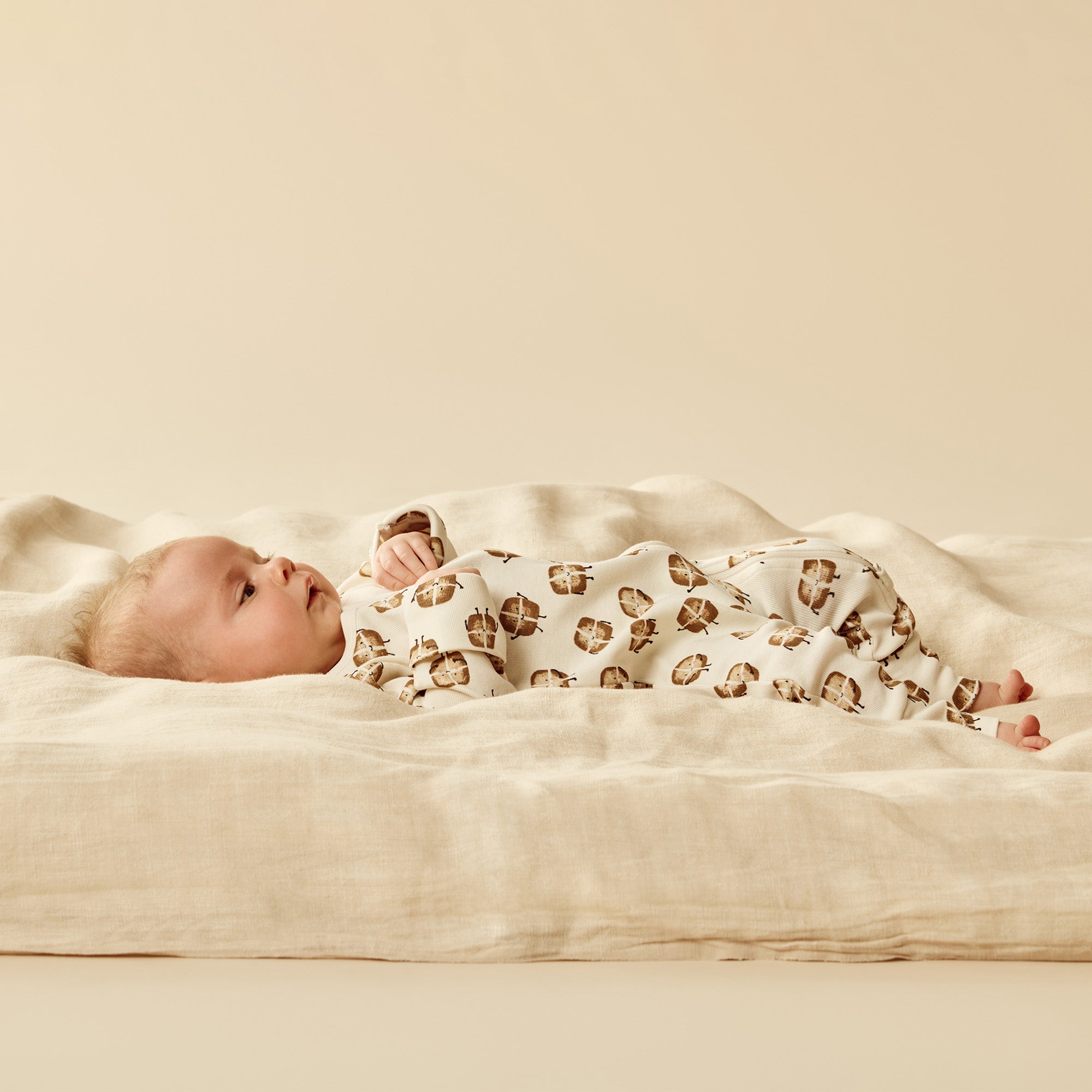 Hot Cross Buns Organic Zipsuit With Feet