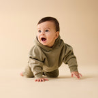 Olive Organic Terry Hooded Sweat