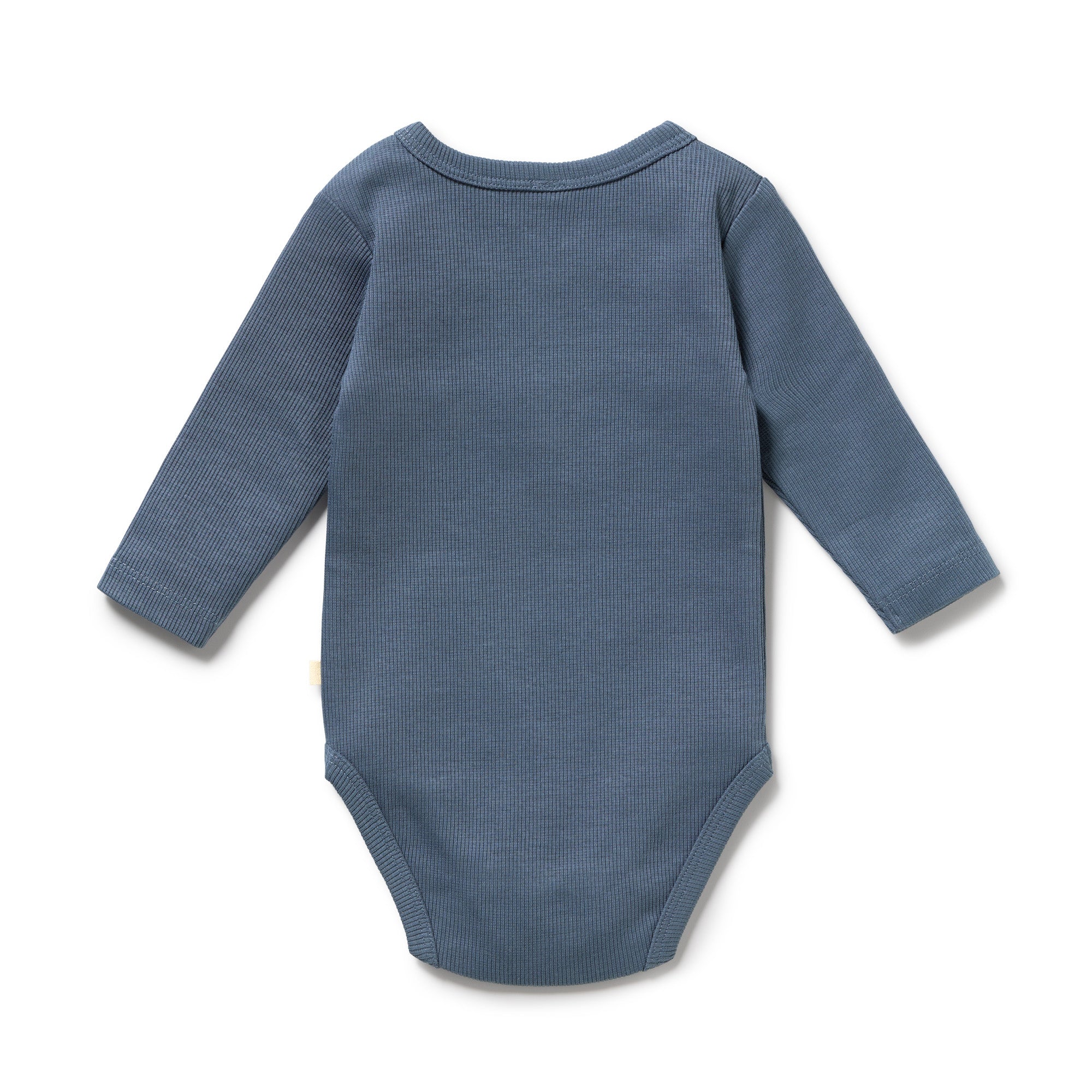 Twilight Blue Organic Rib Long Sleeved Bodysuit