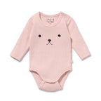 Strawberry Cream Organic Rib Long Sleeved Bodysuit