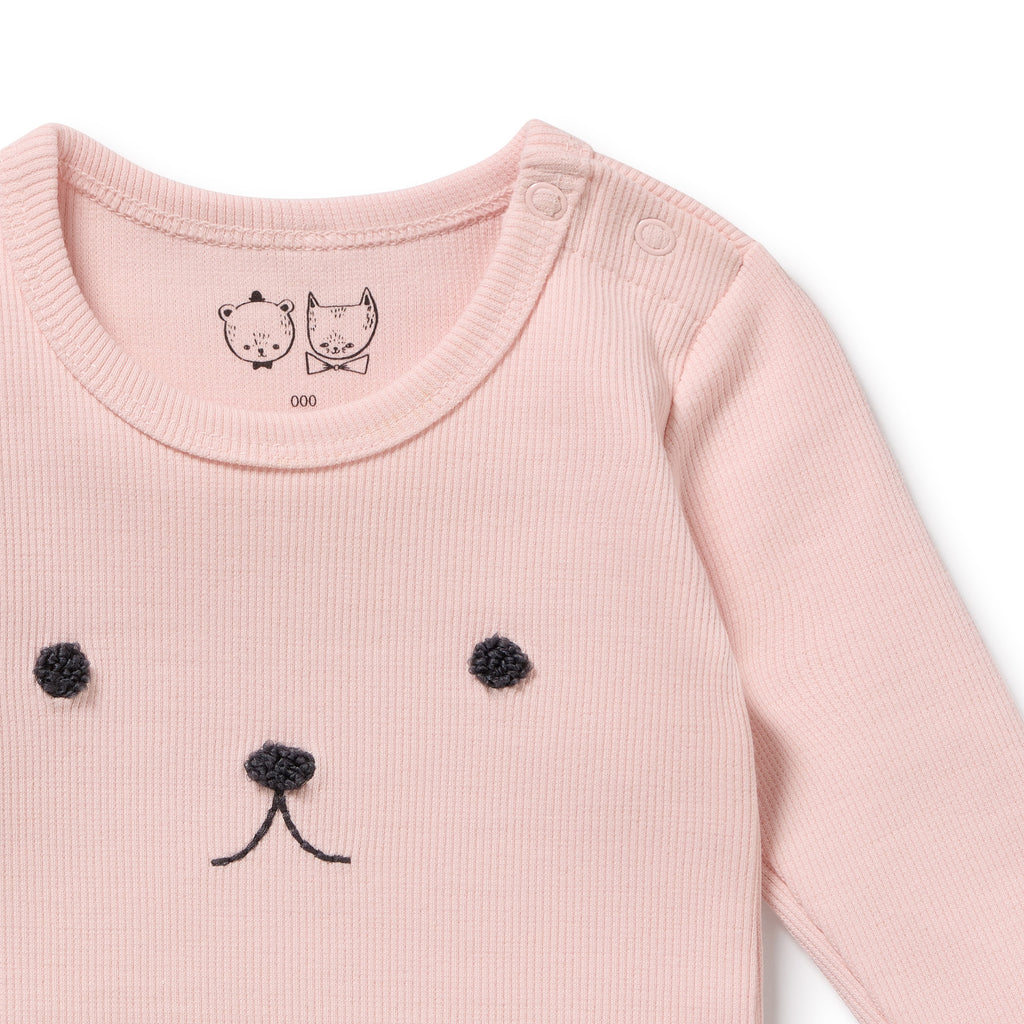 Strawberry Cream Organic Rib Long Sleeved Bodysuit