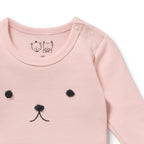 Strawberry Cream Organic Rib Long Sleeved Bodysuit