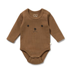 Nutmeg Organic Rib Long Sleeved Bodysuit