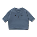 Twilight Blue Organic Rib Long Sleeved Top