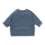 Twilight Blue Organic Rib Long Sleeved Top
