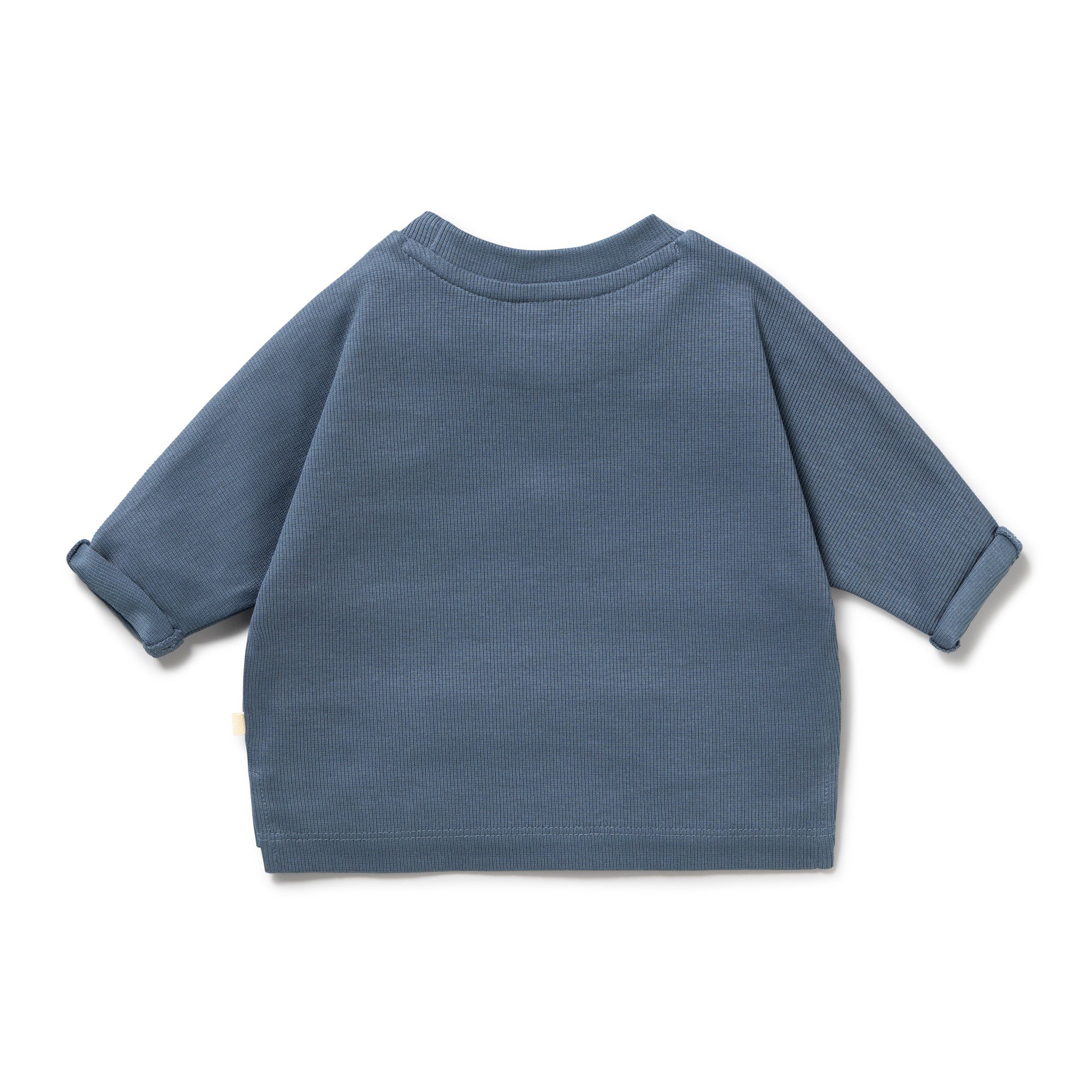 Twilight Blue Organic Rib Long Sleeved Top