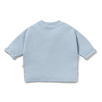 Storm Blue Organic Rib Long Sleeved Top