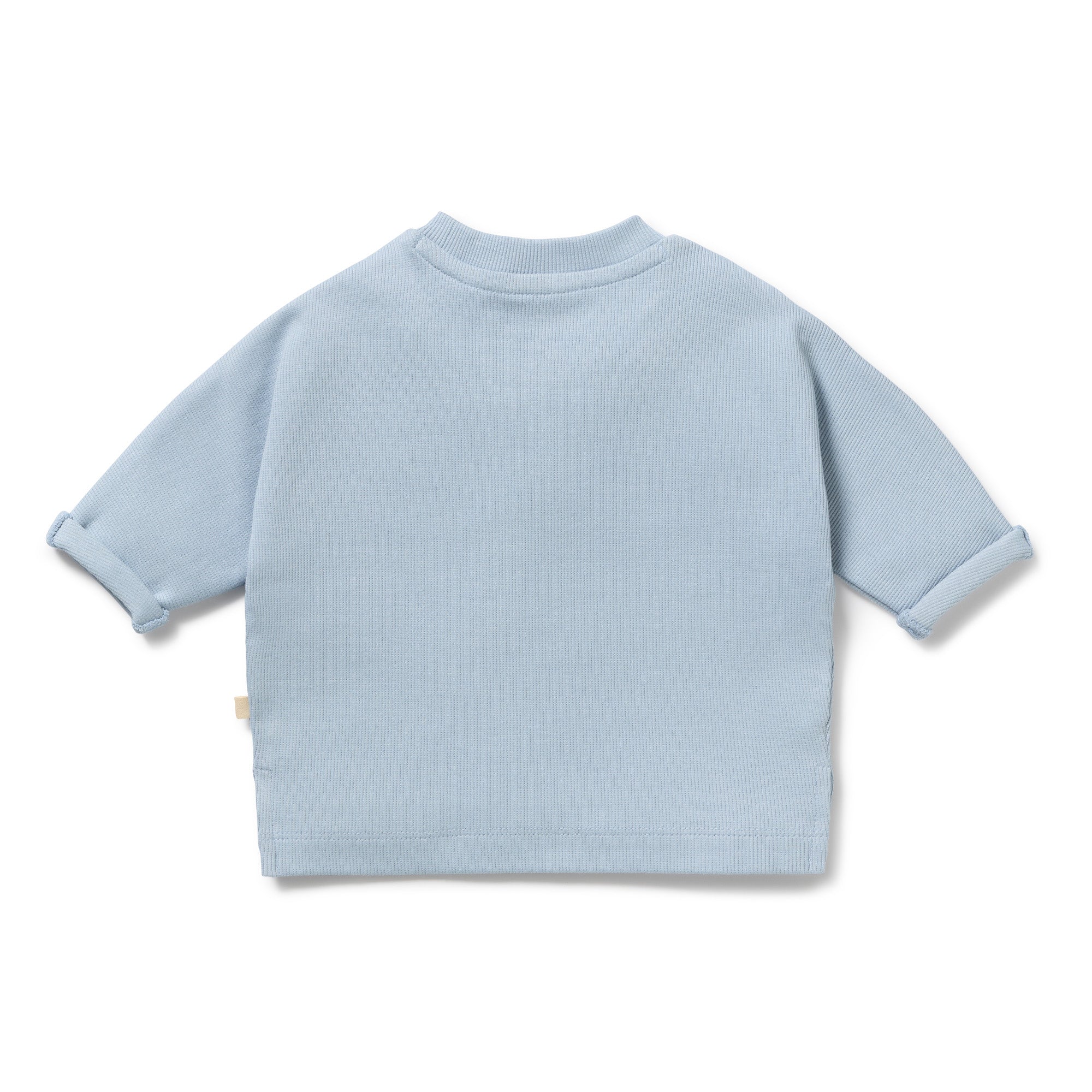 Storm Blue Organic Rib Long Sleeved Top