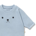 Storm Blue Organic Rib Long Sleeved Top