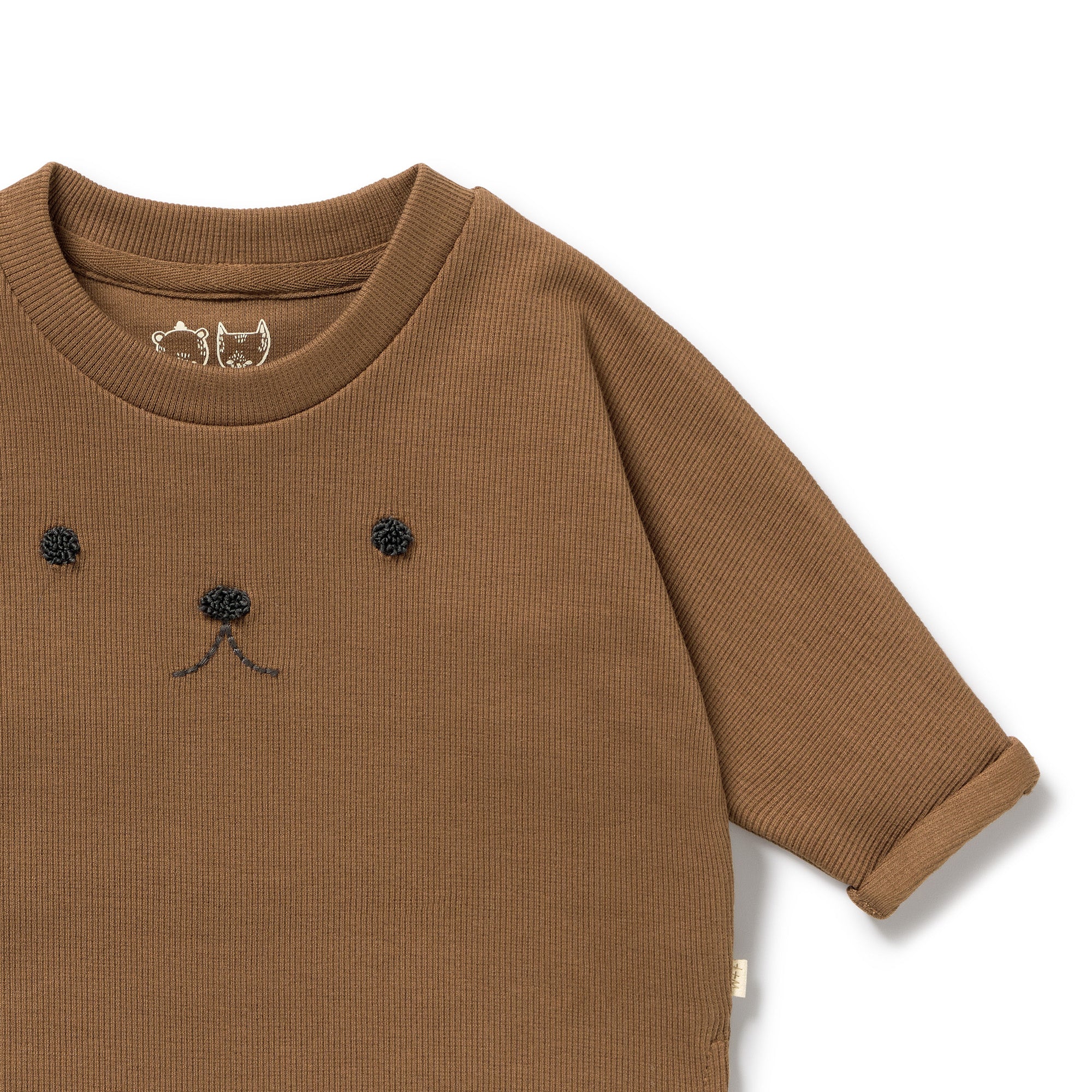 Nutmeg Organic Rib Long Sleeved Top