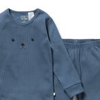 Twilight Blue Organic Rib Long Sleeved Pyjamas
