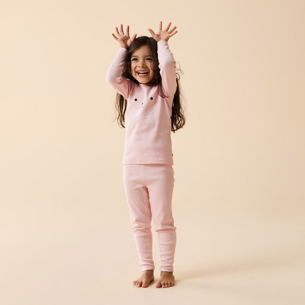Strawberry Cream Organic Rib Long Sleeved Pyjamas