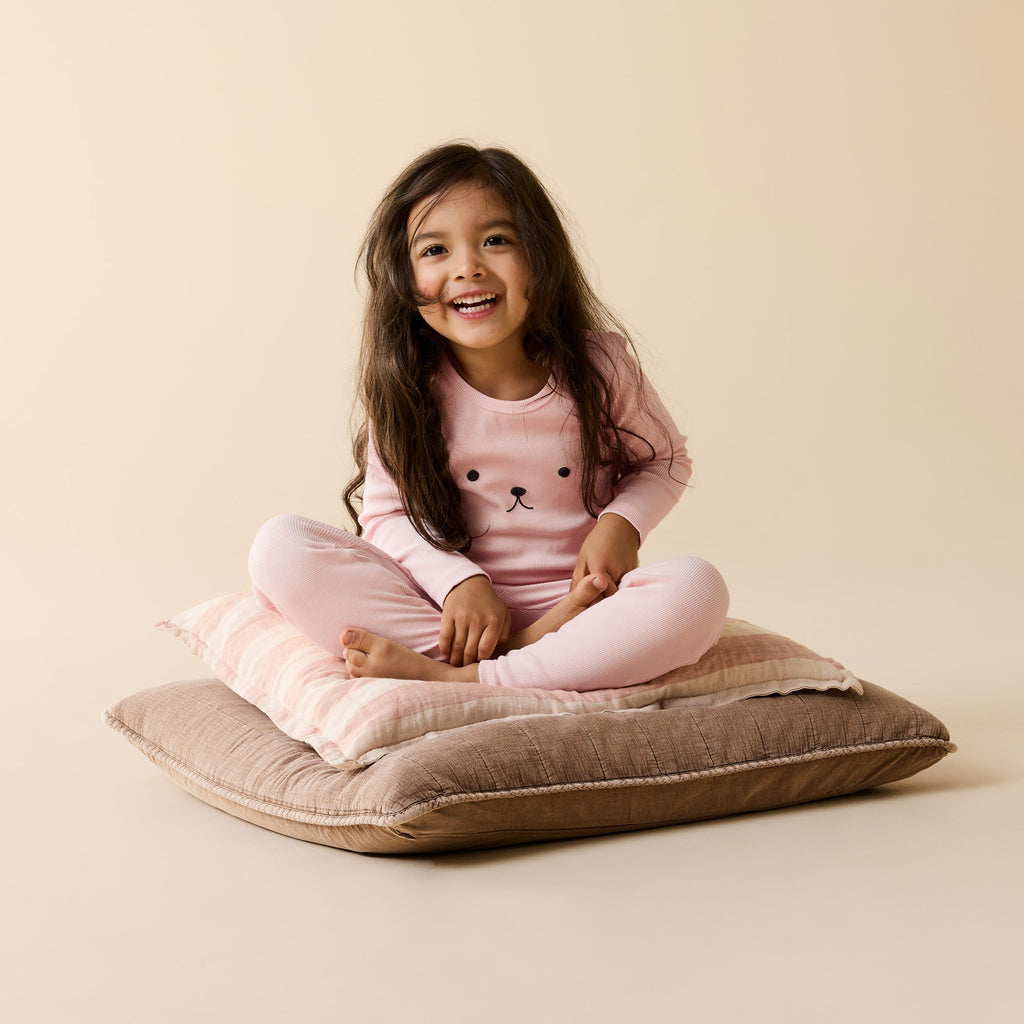 Strawberry Cream Organic Rib Long Sleeved Pyjamas