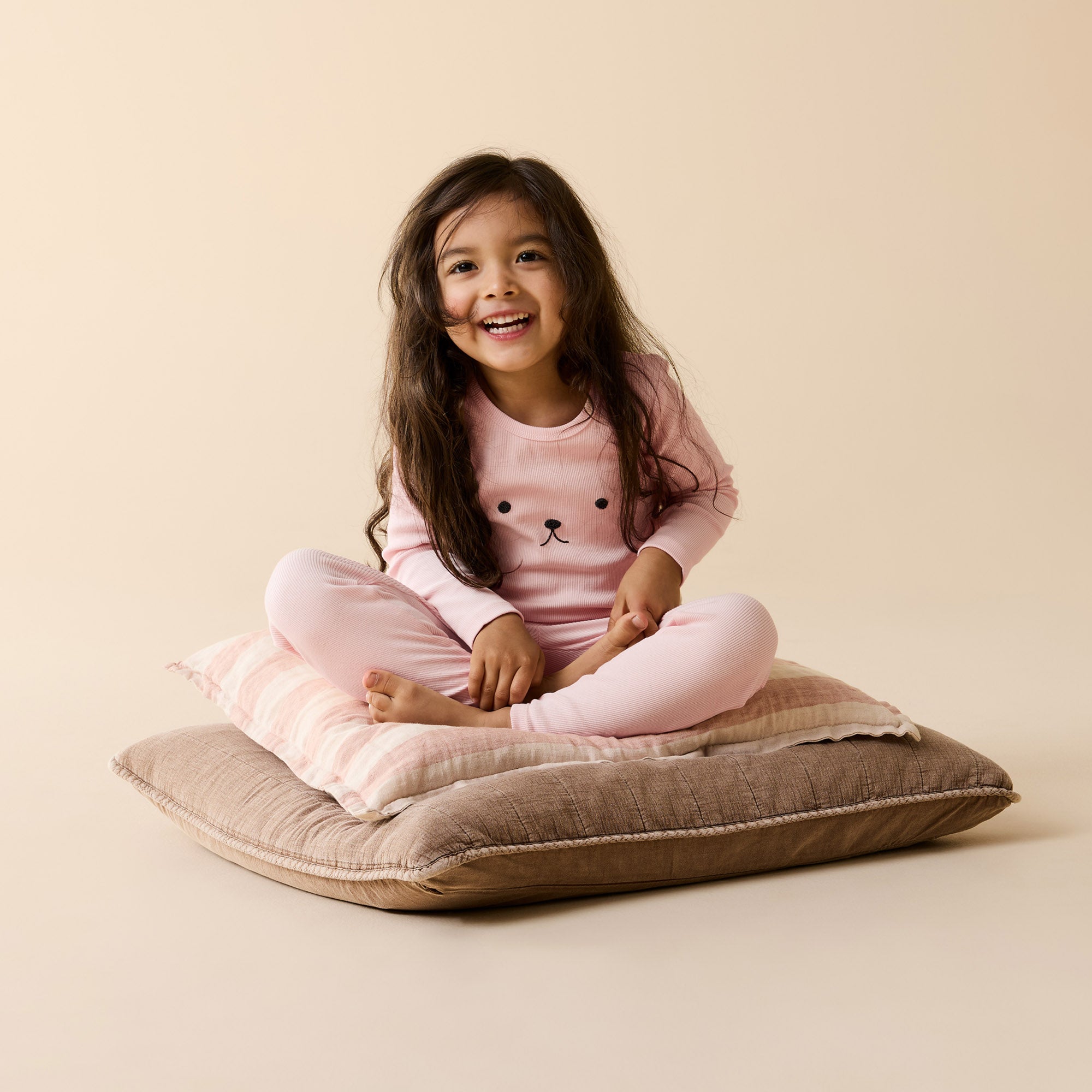 Strawberry Cream Organic Rib Long Sleeved Pyjamas