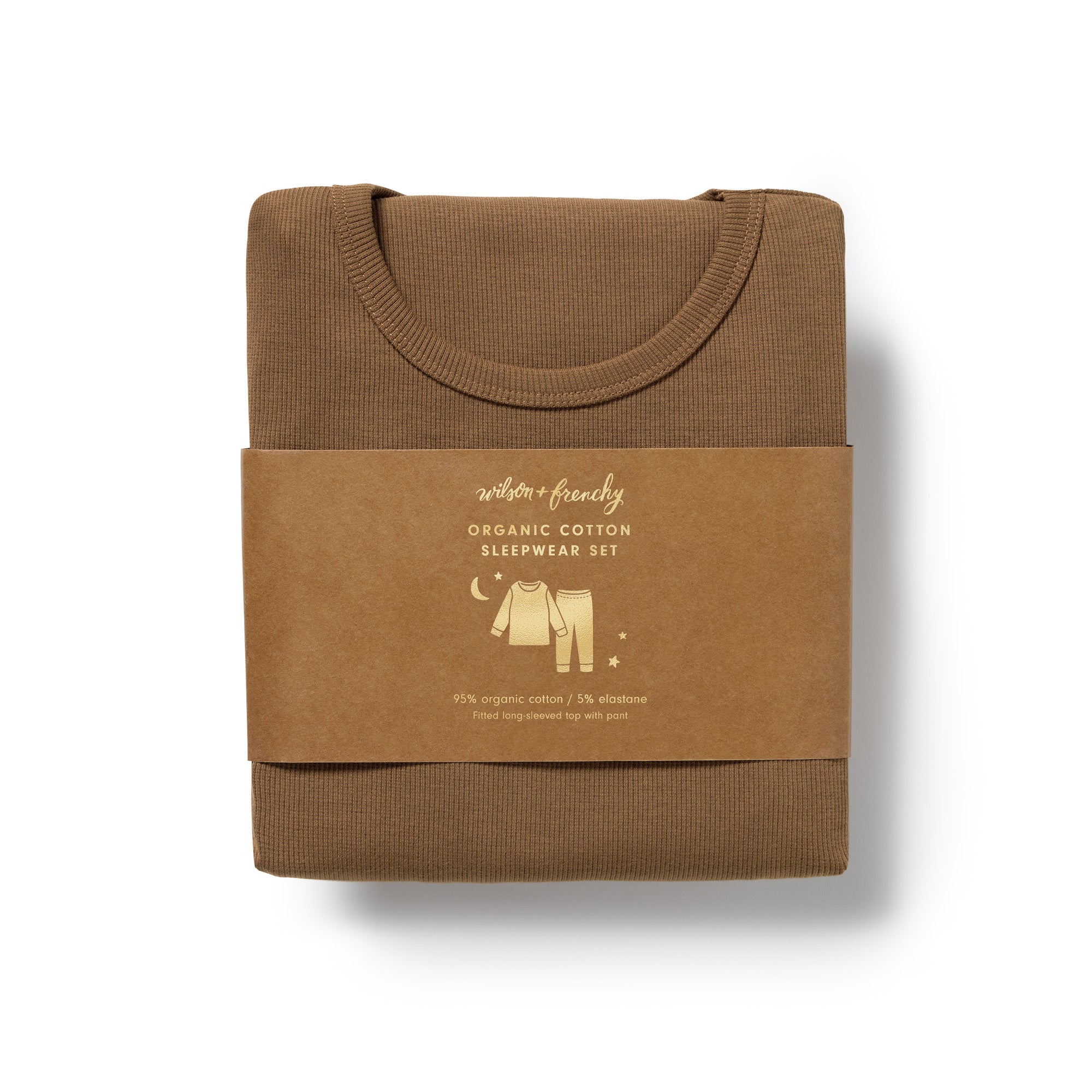 Nutmeg Organic Rib Long Sleeved Pyjamas