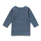 Twilight Blue Organic Rib Long Sleeved Pyjamas