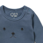 Twilight Blue Organic Rib Long Sleeved Pyjamas