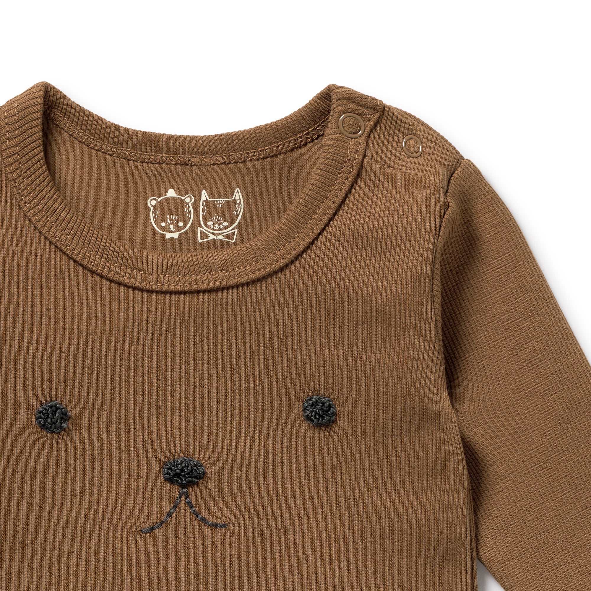 Nutmeg Organic Rib Long Sleeved Pyjamas