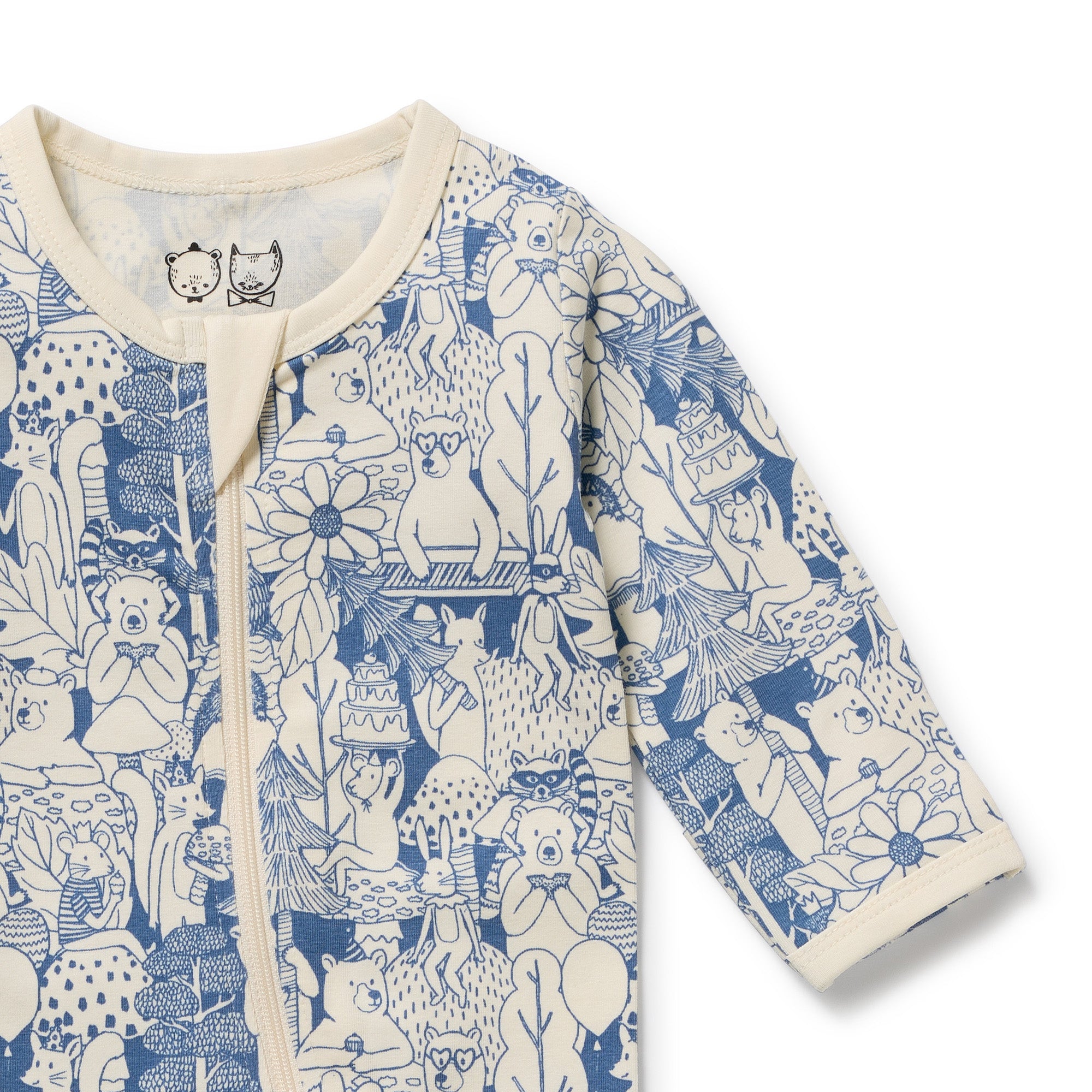 Woodland Adventures Organic Zipsuit with Feet