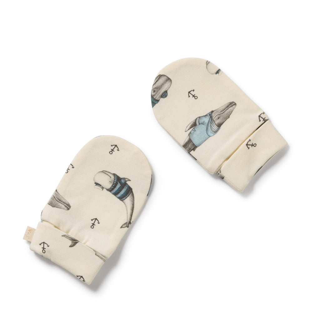 Woolly Whales Organic Mittens