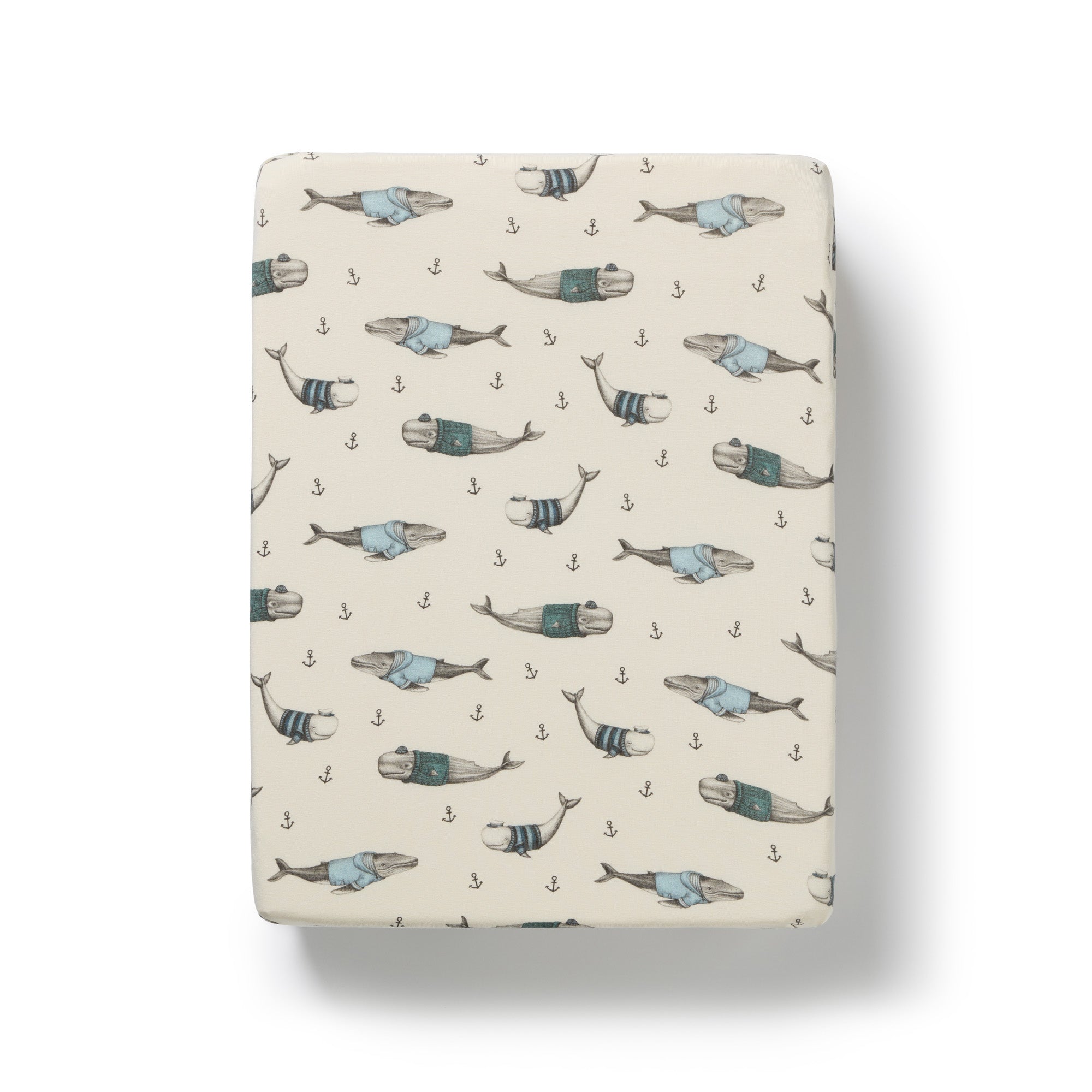 Woolly Whales Organic Bassinet Sheet