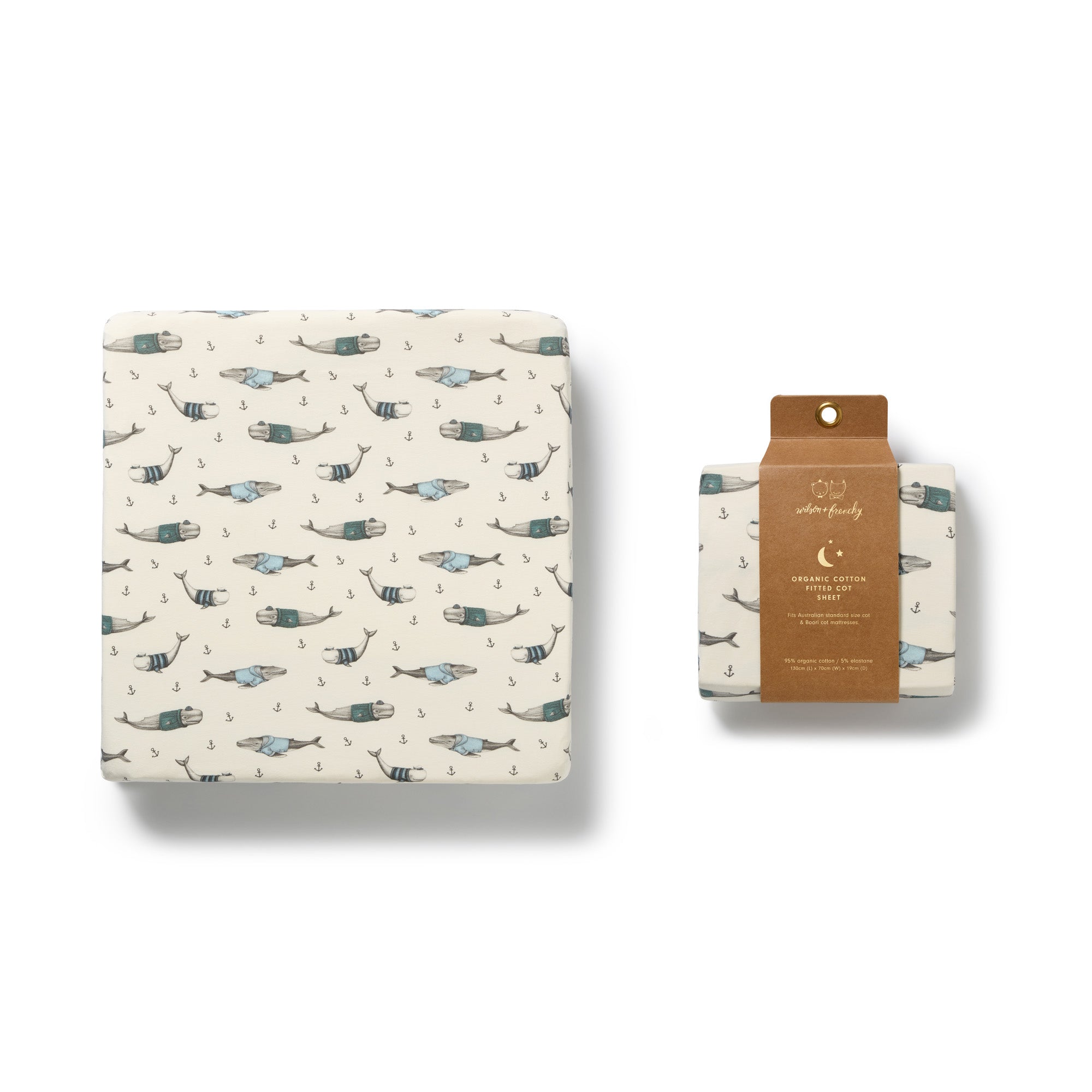 Woolly Whales Organic Cot Sheet