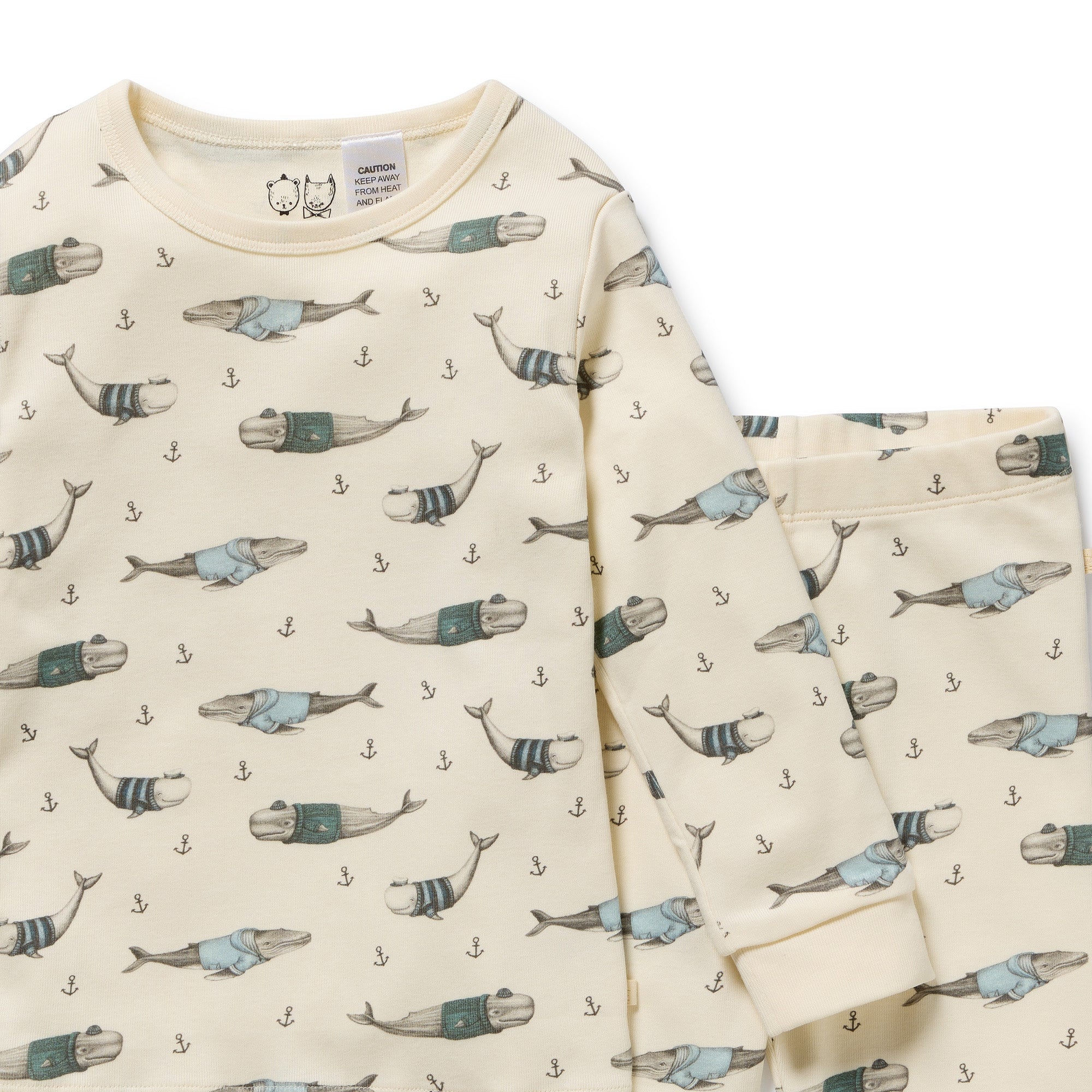 Woolly Whales Organic Long Sleeved Pyjamas