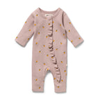 Mini Mando Organic Waffle Ruffle Zipsuit