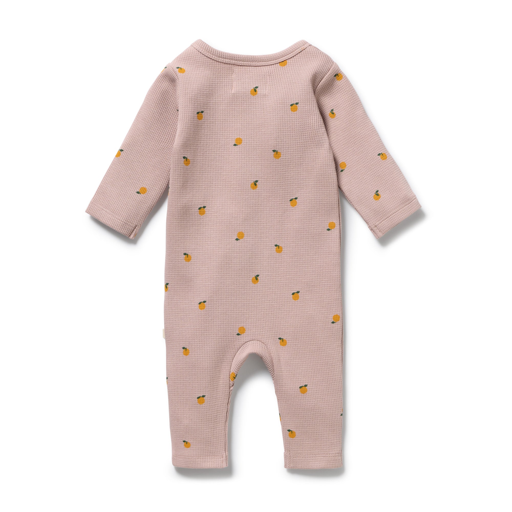 Mini Mando Organic Waffle Ruffle Zipsuit