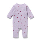 Berry Plums Organic Waffle Ruffle Zipsuit