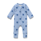 Bear Hugs Organic Waffle Zipsuit