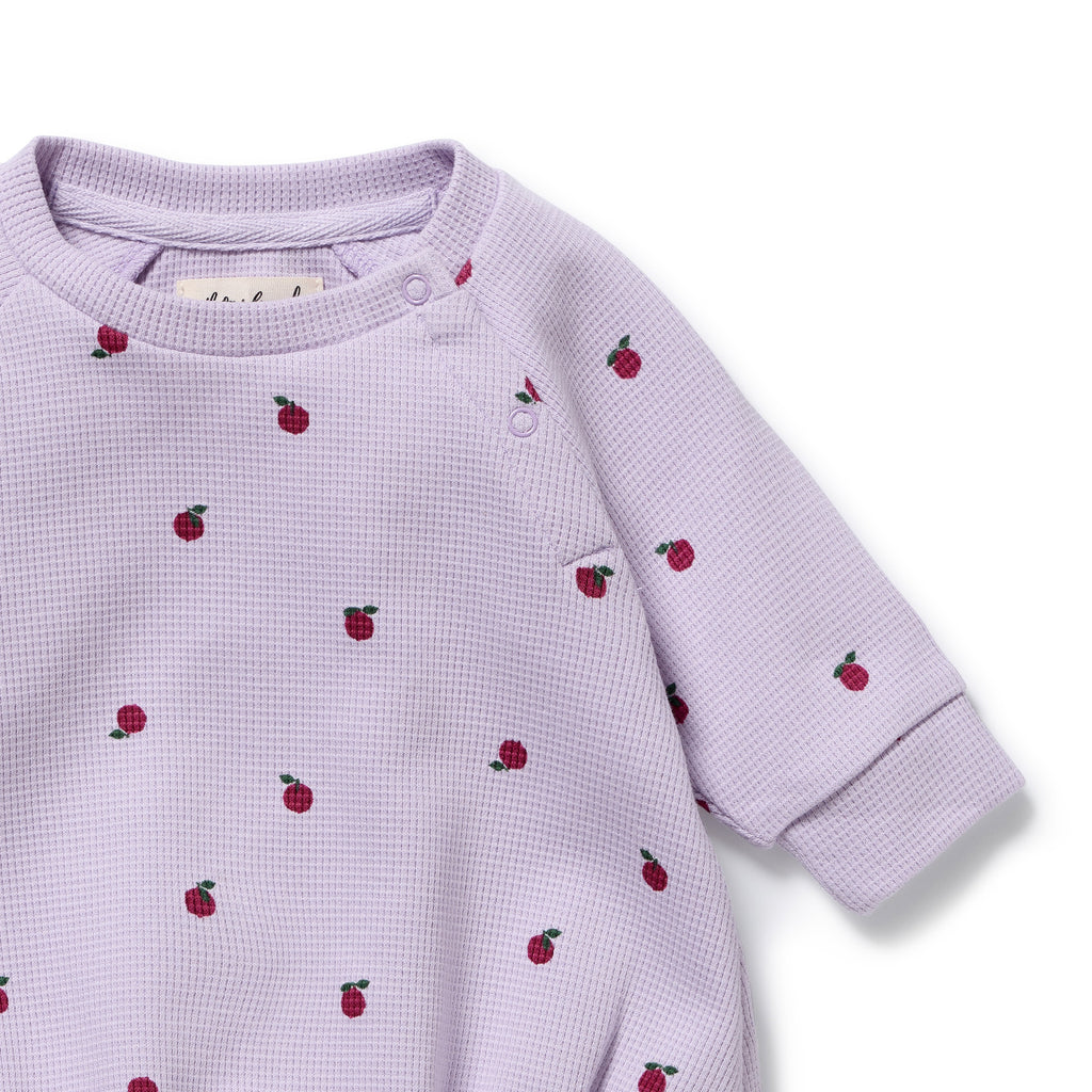 Berry Plums Organic Waffle Bodysuit