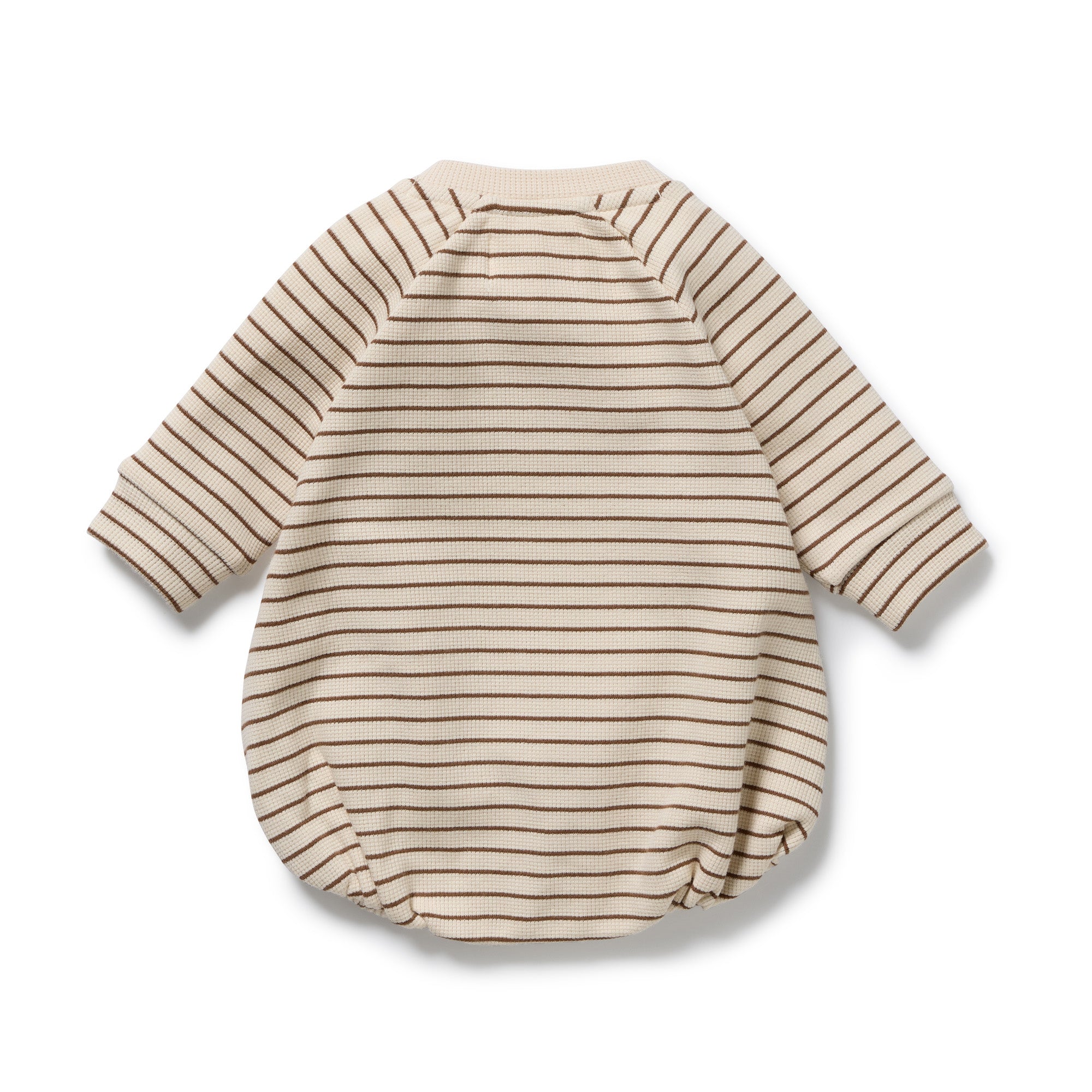 Nutmeg Stripe Organic Waffle Bodysuit