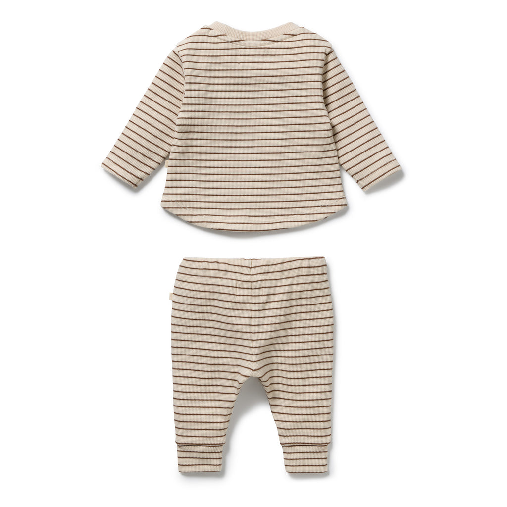 Nutmeg Stripe Organic Waffle Set