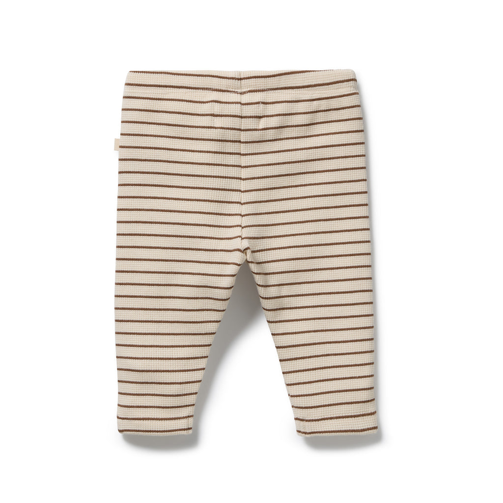 Nutmeg Stripe Organic Waffle Legging
