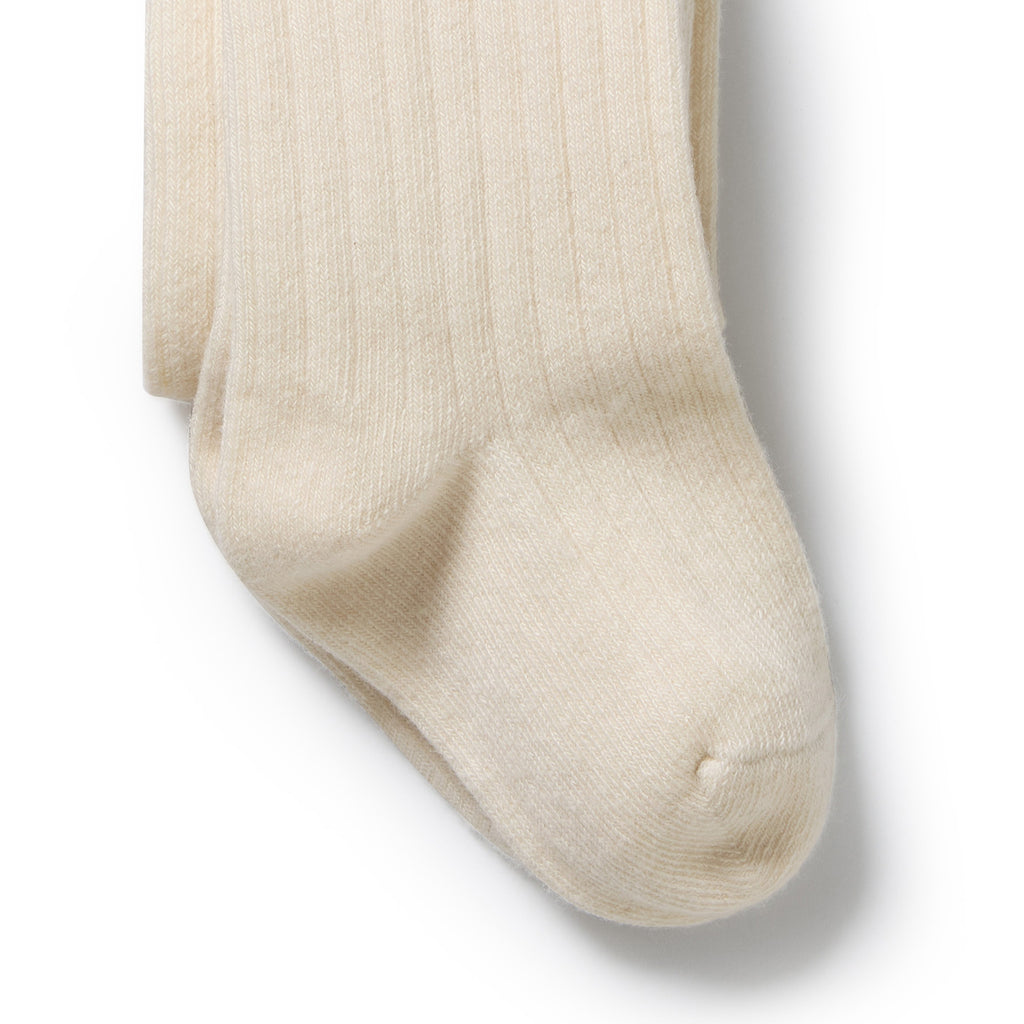 Buttermilk Organic Ribbed Tights
