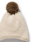 Cream Organic Knitted Bubble Bonnet
