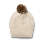 Cream Organic Knitted Bubble Hat