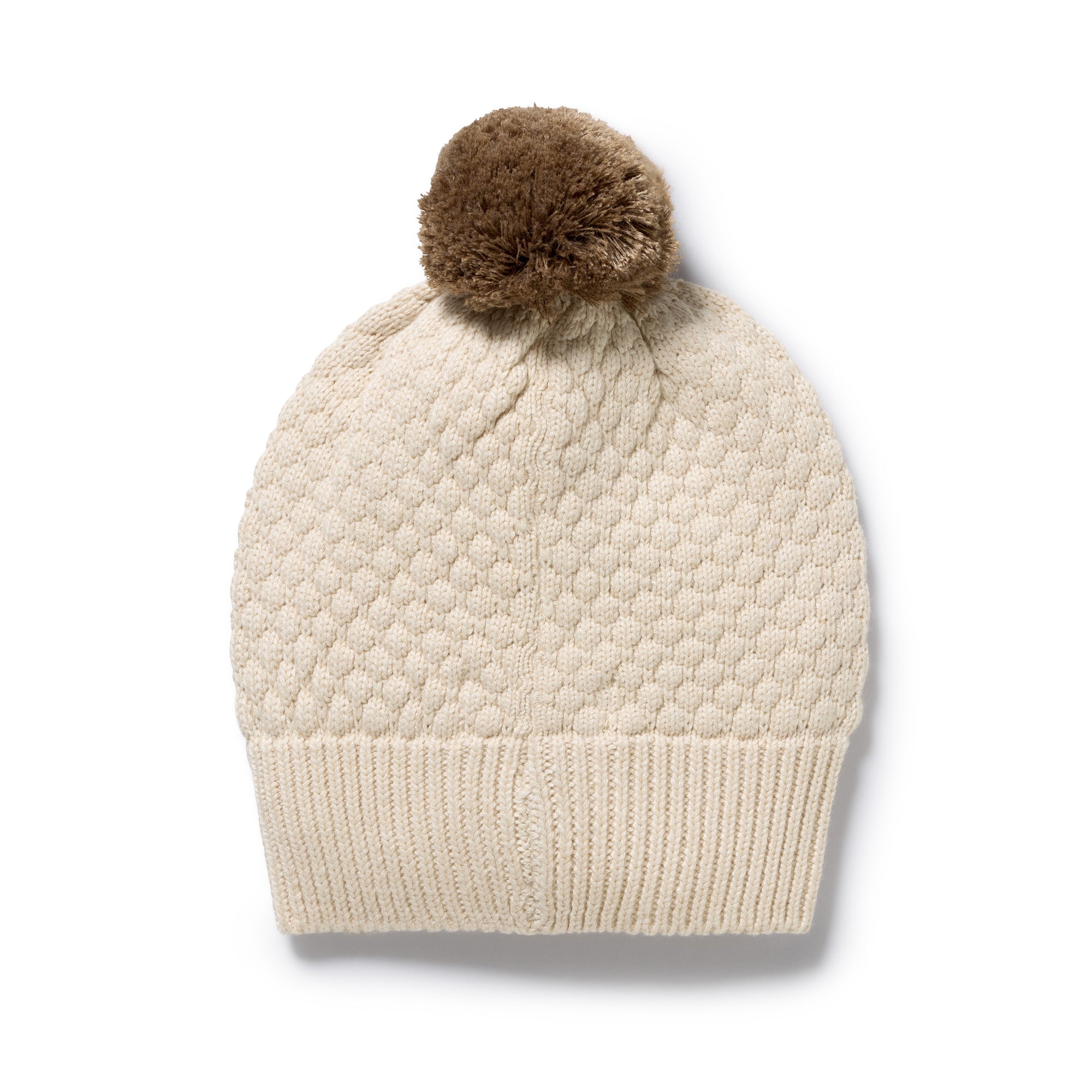 Cream Organic Knitted Bubble Hat