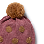 Rhubarb Organic Knitted Bauble Hat