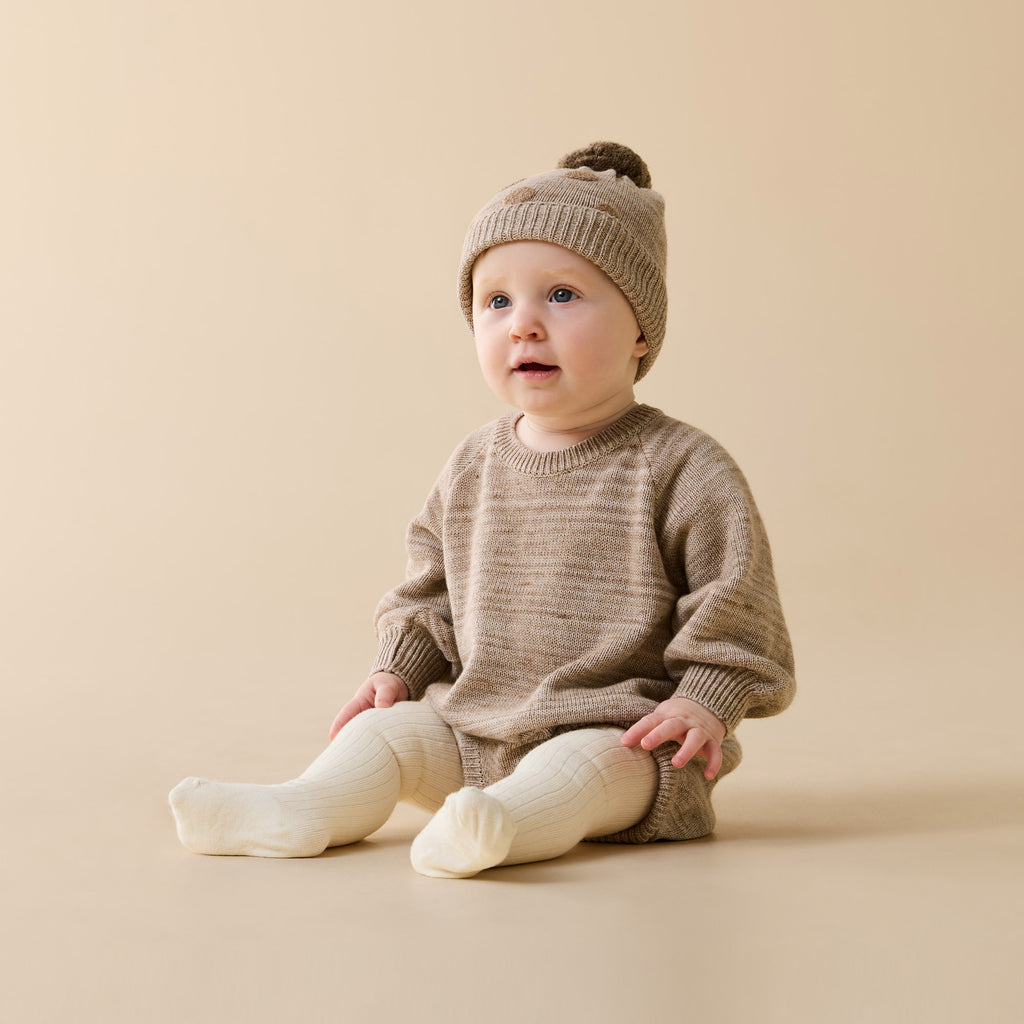 Sandstone Organic Knitted Bauble Hat