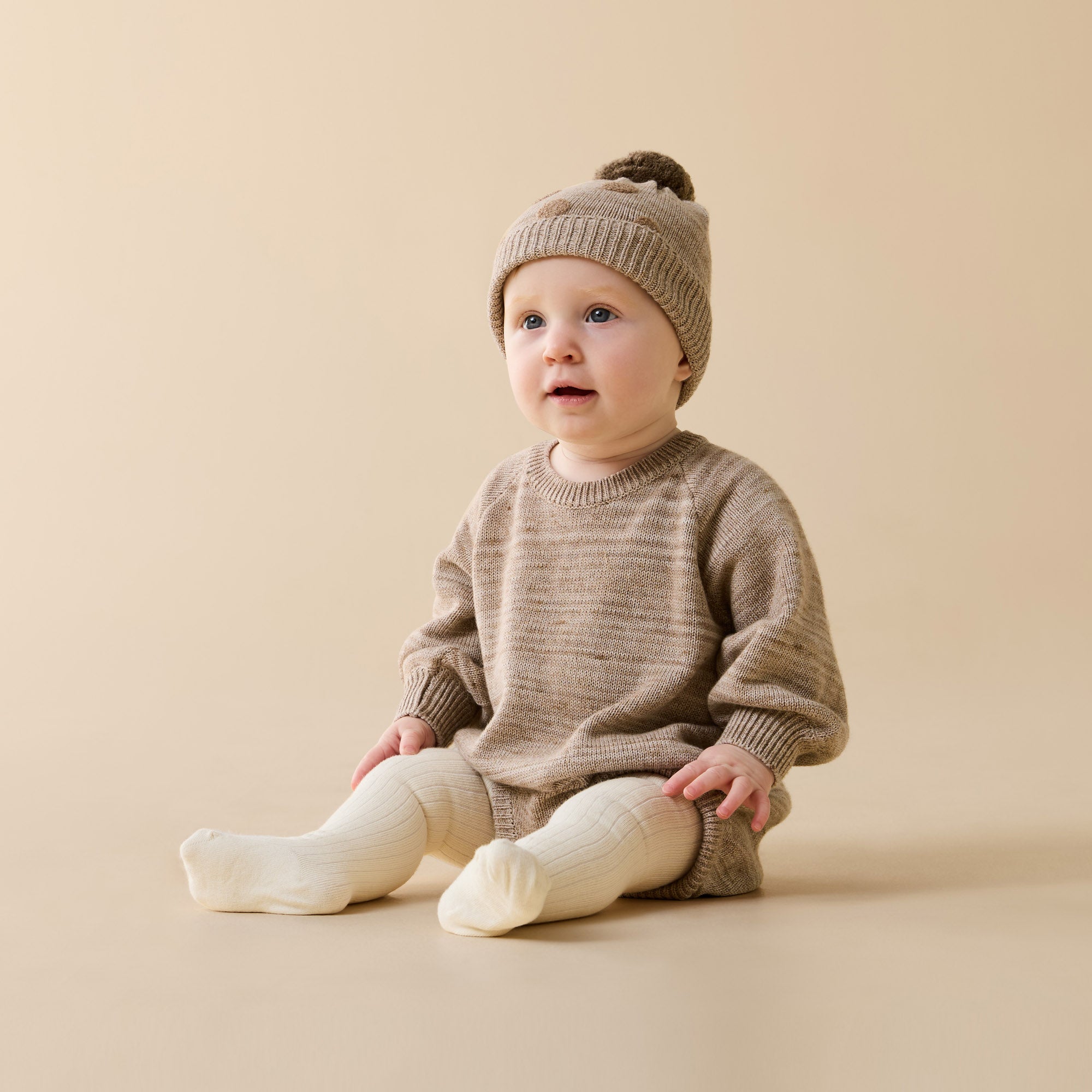 Sandstone Organic Knitted Bauble Hat