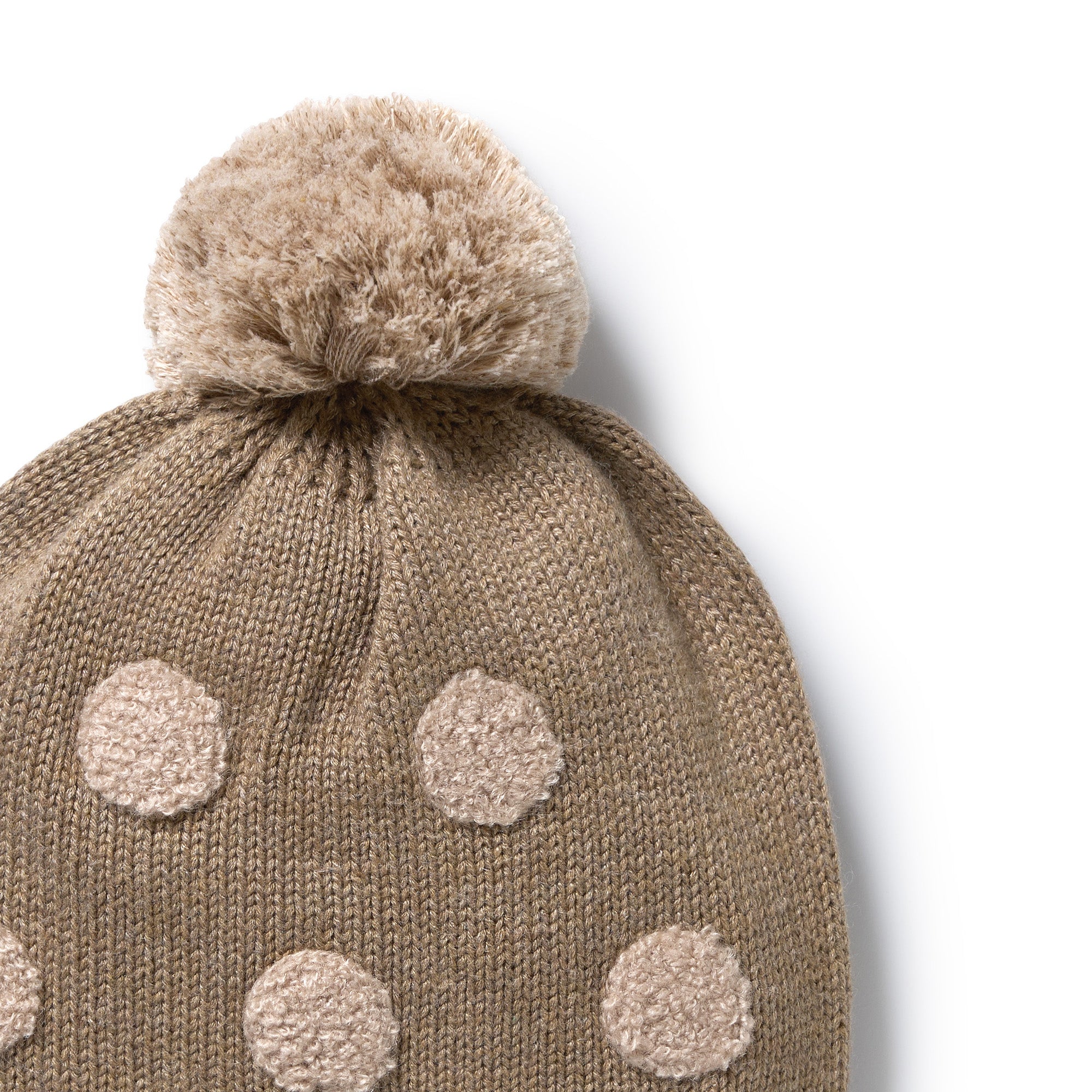 Chestnut Organic Knitted Bauble Hat