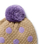 Oat and Mulberry Organic Knitted Bauble Hat